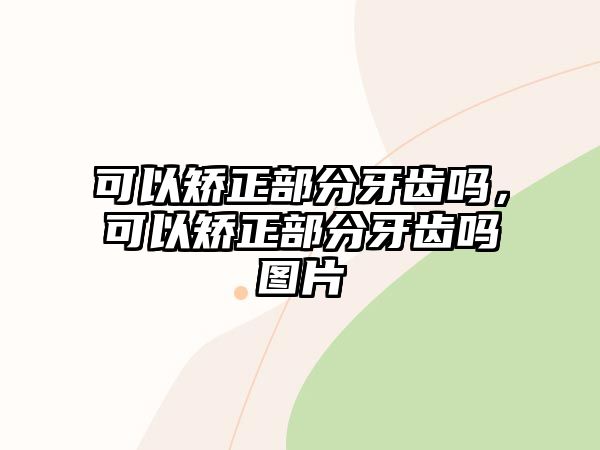 可以矯正部分牙齒嗎，可以矯正部分牙齒嗎圖片